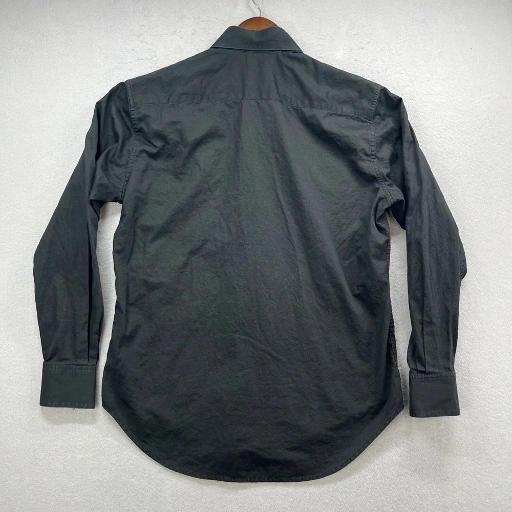 Robert Graham Limited Edition Shirt Mens M Black Embroider Flip Cuff Artsy Bold